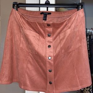 Pink Suede Skirt